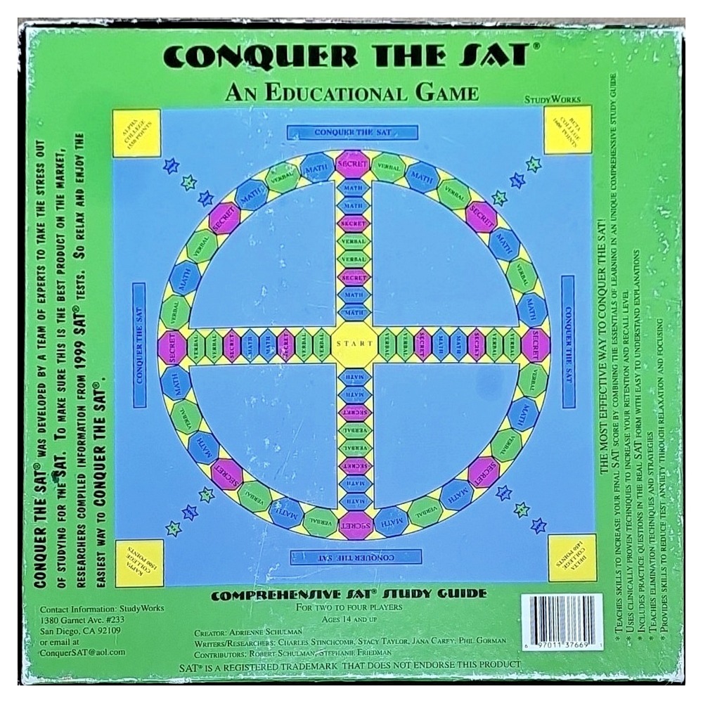 Conquer The SAT StudyWorks Educational Board Game Study Guide Complete NEW - Picture 2 of 6